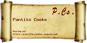 Pantits Cseke névjegykártya